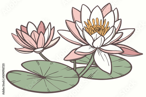 vector illustration of water lily