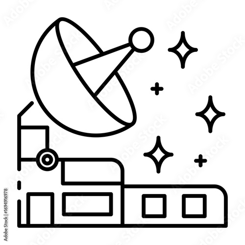This Satellite dish icon is suitable for Space and Galaxy, etc.