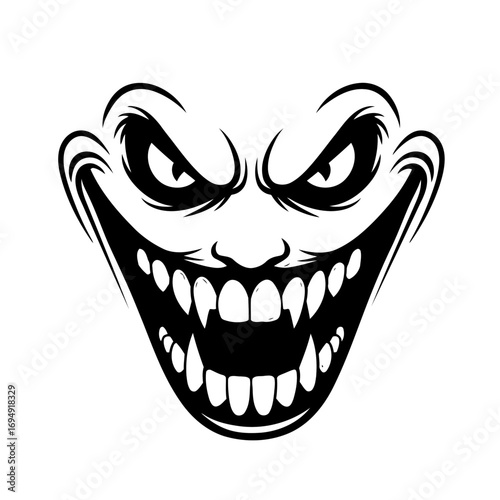 Evil Grinning Face Illustration
