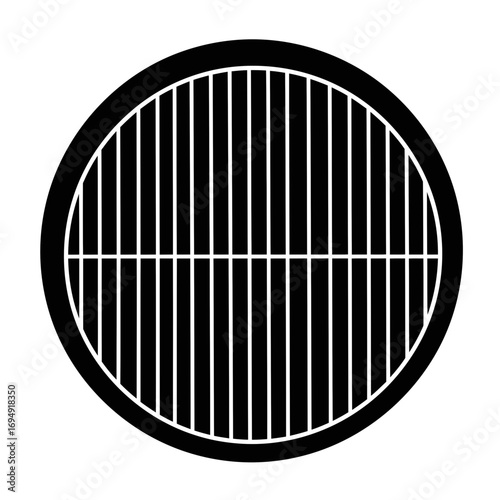 Black and White Grill Silhouette Design
