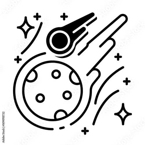 This Comet icon is suitable for Space and Galaxy, etc.
