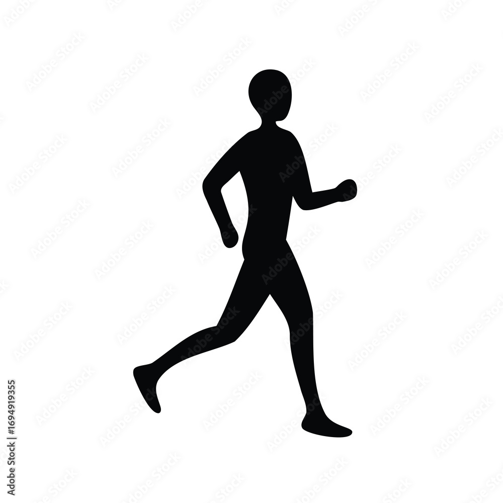 Obraz premium A simple silhouette of a person running with determined pace and focus