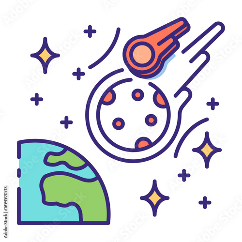 This Meteorite icon is suitable for Space and Galaxy, etc.