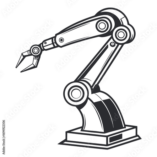Illustration of a robotic arm, representing automation and industrial technology