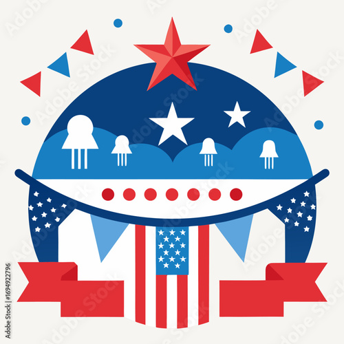 USA flag. Fourth of july 4th