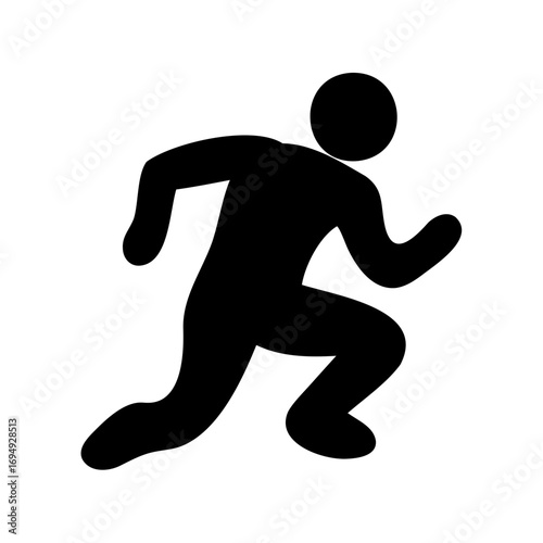 Silhouette of a running person representing fitness, movement, and physical activity