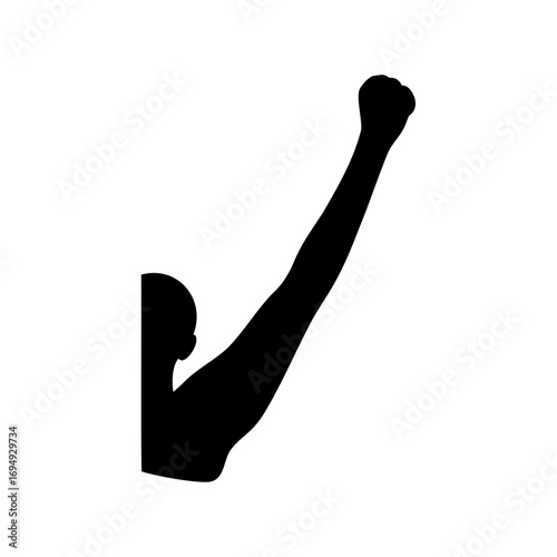 Silhouette of an Arm Raised with a Clenched Fist in Defiance