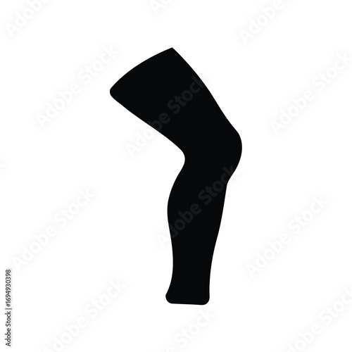 Black silhouette of a human leg showing the curvature and form