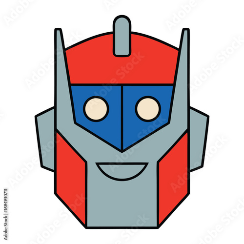 Robot Mask White Background Vector Illustration