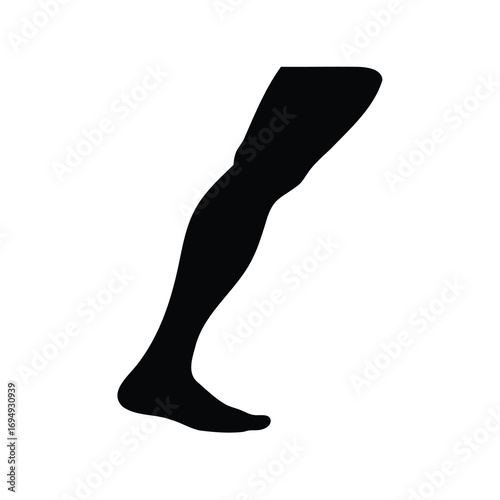 Silhouette of a human leg showing the foot, calf and lower thigh
