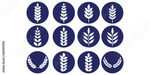illustration, silhouette, plant, cereal, food, rice, barley, bakery, oat, bread, graphic, grain, wheat, vector, logo, farm, flour, isolated, icon, seed, symbol, healthWheat vector icons. Design eps 10