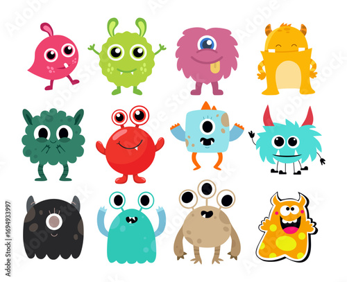 happy Halloween day monster character vector design, cute monster collection for adorable Halloween