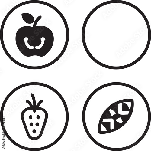 Isolated black vector World Vegan Day icons, black vegan food, black vector plant based diet, fruits vegetables, editable minimal line art icons, isolated on transparent background