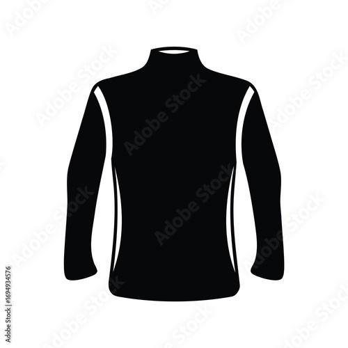 Black long sleeved shirt with white stripes on the arms illustration
