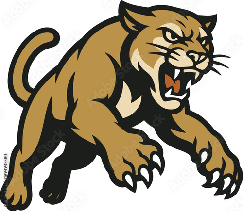 Fierce Leaping Cougar SVG Cut Files for Cricut & Silhouette