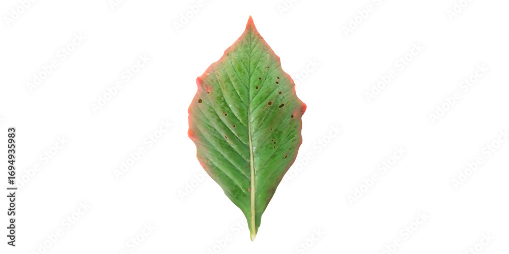 Obraz premium Green Leaf Isolated on White Background 