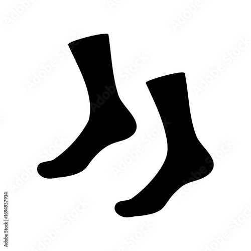 Black and White Graphic Rendering of Two Identical Socks Side by Side