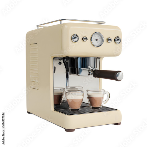 
Coffee machine isolated on a transparent background.