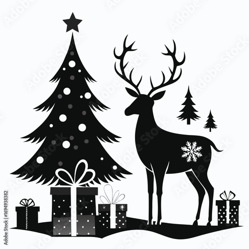 christmas card with deer
