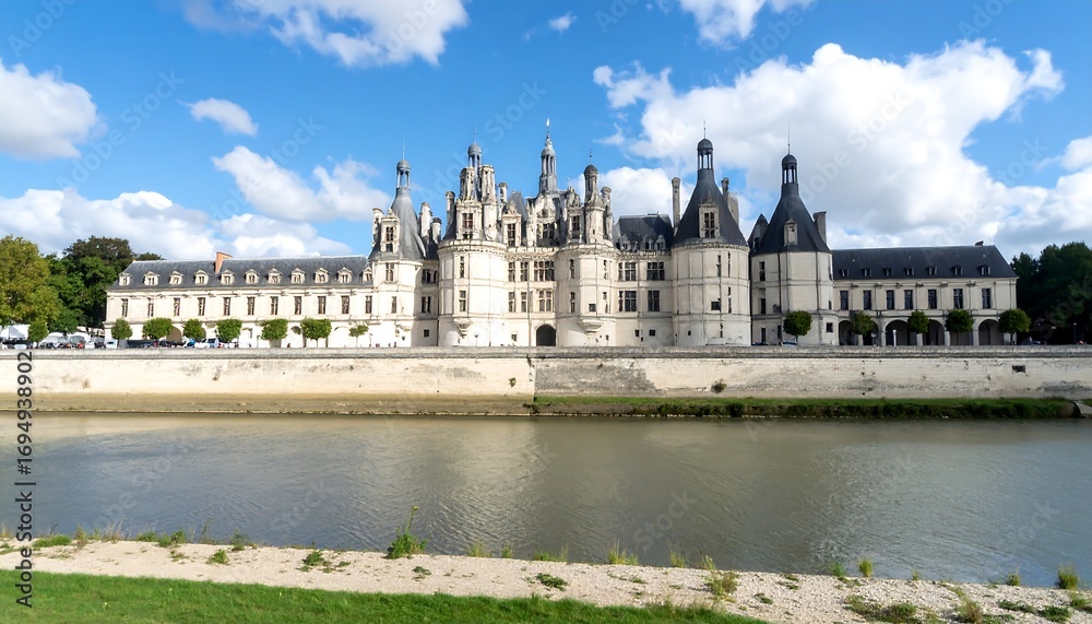 Obraz premium French Chateau by River
