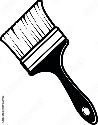 3d paint brush icon black and white image of paint eps on white background