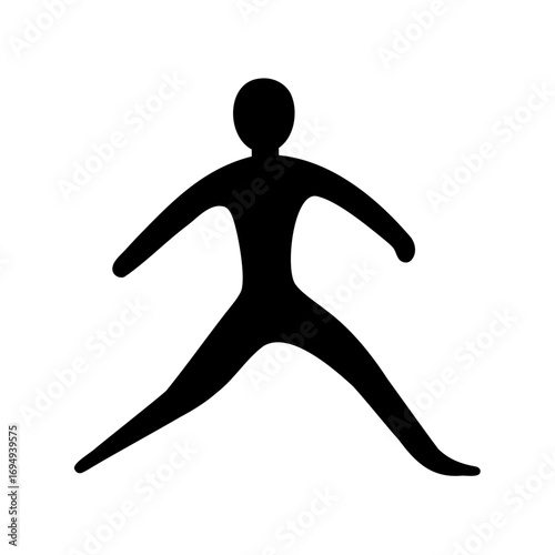 Abstract Human Silhouette in Active Pose, Embracing Movement and Energetic Dynamism