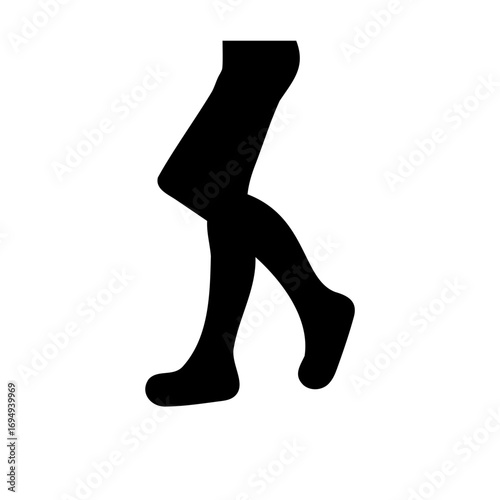 Silhouette of Walking Legs Illustration Showing Motion and Absence of Details