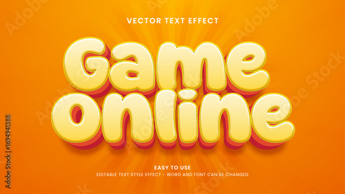 game online editable text effect 3d vector