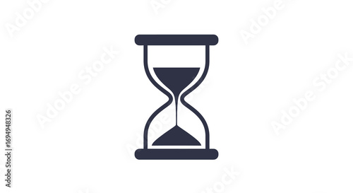 Minimalist hourglass icon for time management concepts in modern design