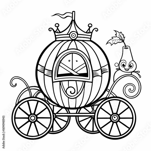 Coffin with Cross Outline Vector – Spooky Line Art Icon