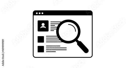 Simple search interface with magnifying glass icon in black and white