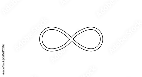 Minimalist eternal loop symbol in black and white