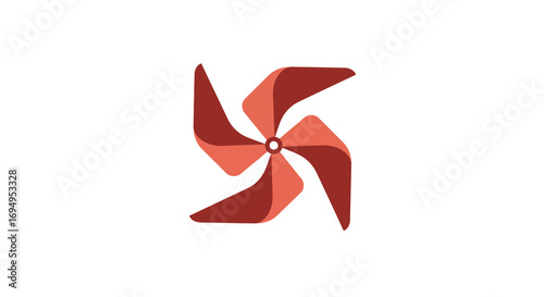 Colorful pinwheel icon with striking geometric design on white background