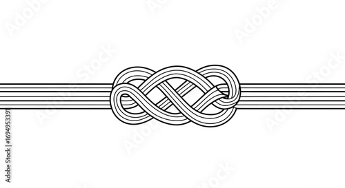 Intricate celtic knot design with interwoven lines on white background