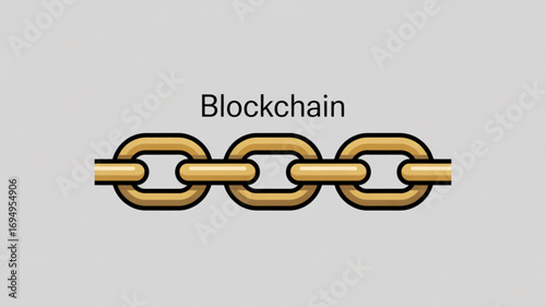 A golden chain illustration symbolizing blockchain technology, representing secure and transparent digital transactions