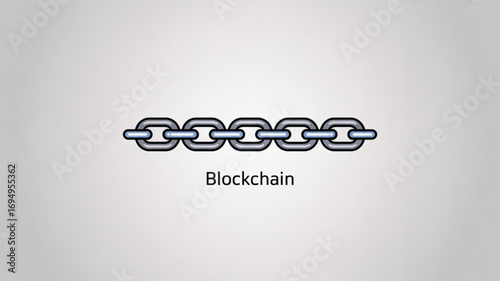 Blockchain chain link, representing secure digital technology and decentralized systems in a simple and modern design