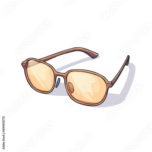 Teachers Glasses, 2D isometric flat cartoon vector illustration isolated on white background.