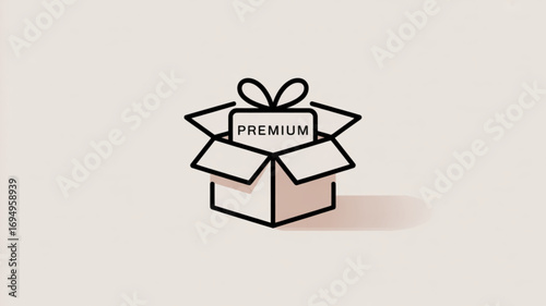 Premium gift box icon, representing a special or exclusive offer, promotion and reward concept for loyalty programs