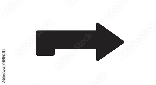 Bold black right turn arrow on white background for directional signage