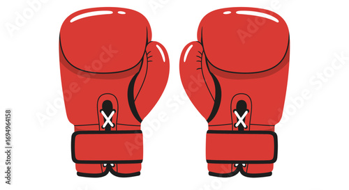 Red boxing gloves clipart for sports and fitness design
