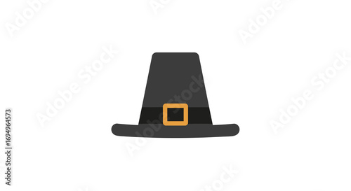 Simple pilgrim hat icon for seasonal celebrations and thanksgiving