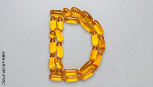Vitamin D capsules arranged in the letter D