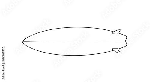 Minimalist outline of a blimp airship in linear style