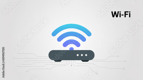 A wifi router emitting wireless signals, symbolizing internet connectivity, network access, and modern technology