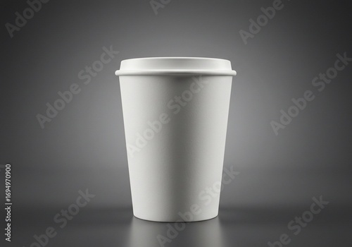 Wallpaper Mural Minimalist white coffee cup with lid on a dark gray gradient background Torontodigital.ca