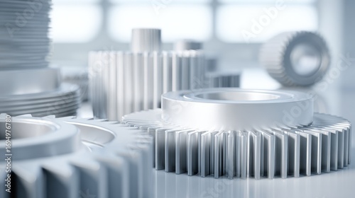 A detailed composition of etallic mechanical gears smbolizing business automaton.