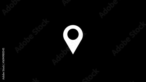 Animation of location pin icon concept, GPS icon.