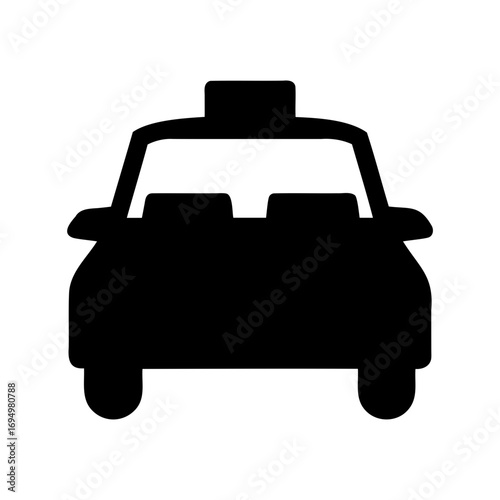 Silhouette illustration of a taxi cab, representing transportation and urban mobility