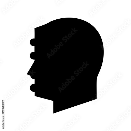 Abstract medical representation of acupuncture points on human head outline illustration