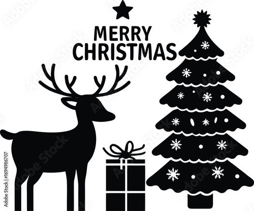 Merry christmas and background vector illustration